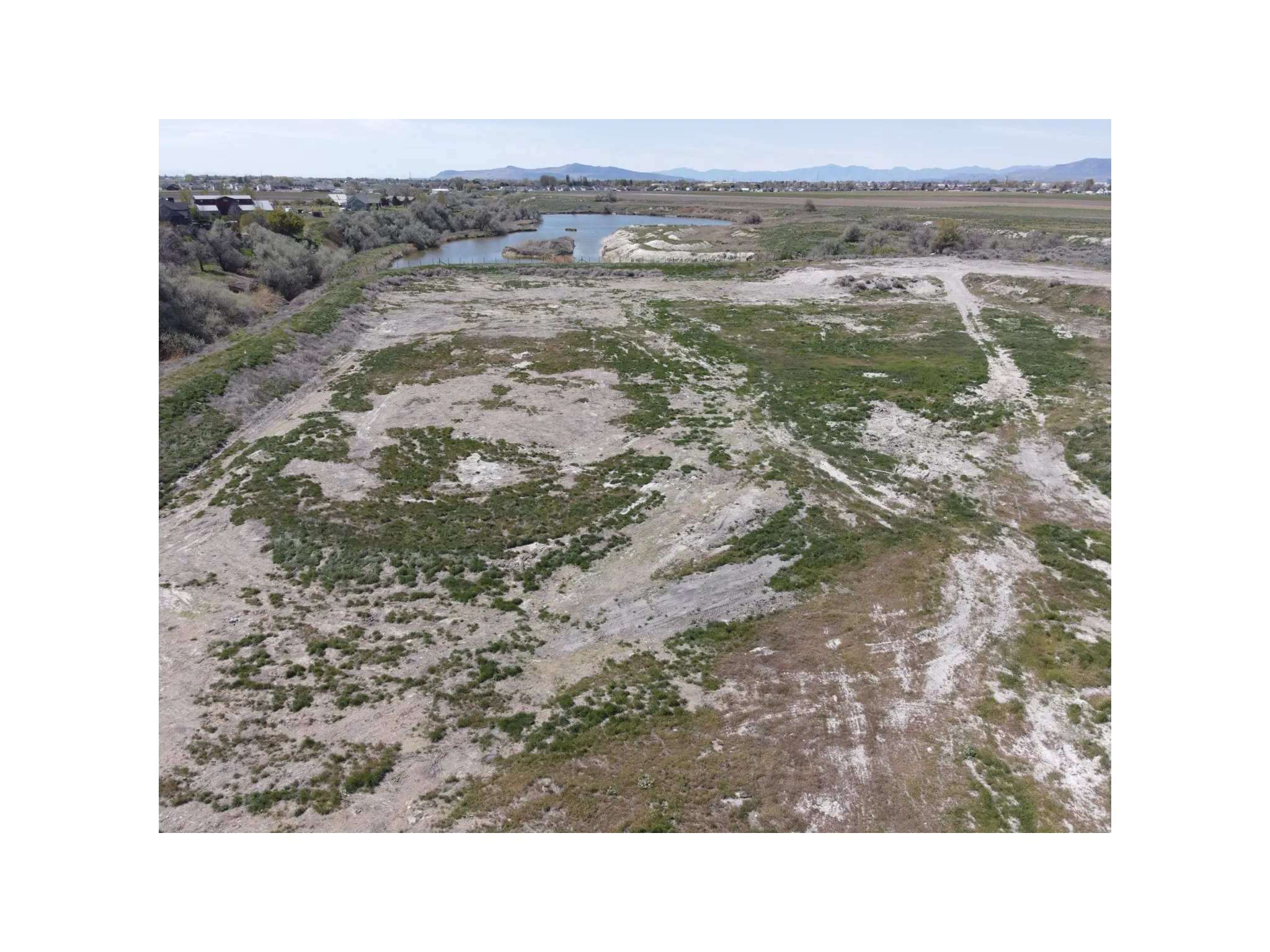 Drone / aerial view of a water and mountain view