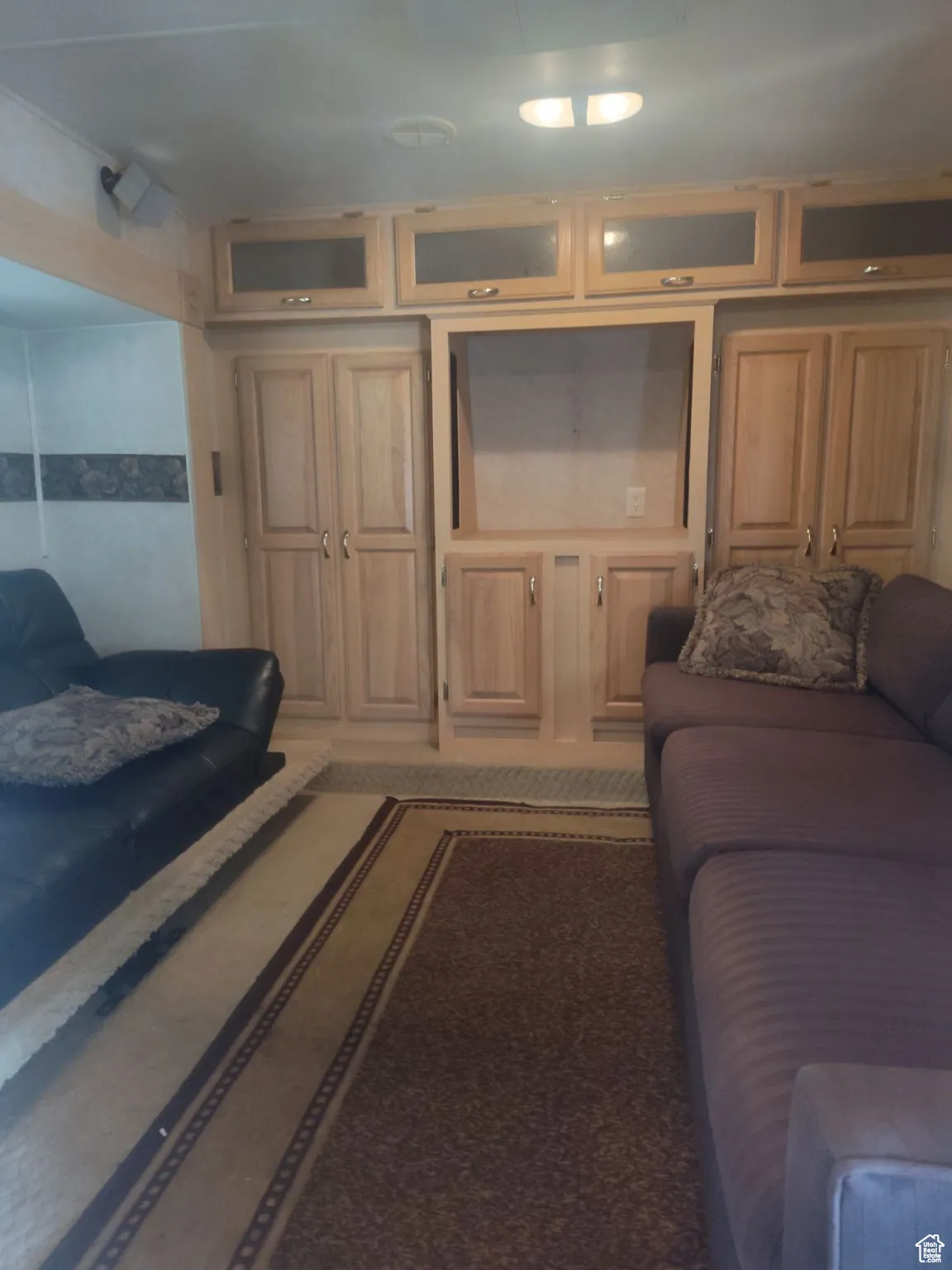 Living room featuring carpet