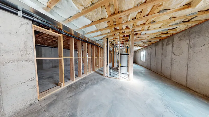 Basement with gas water heater