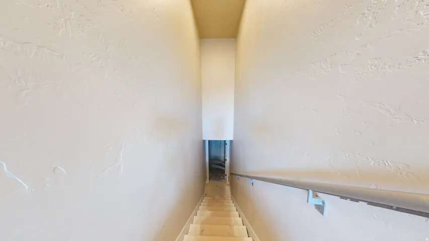 Stairs with a textured wall