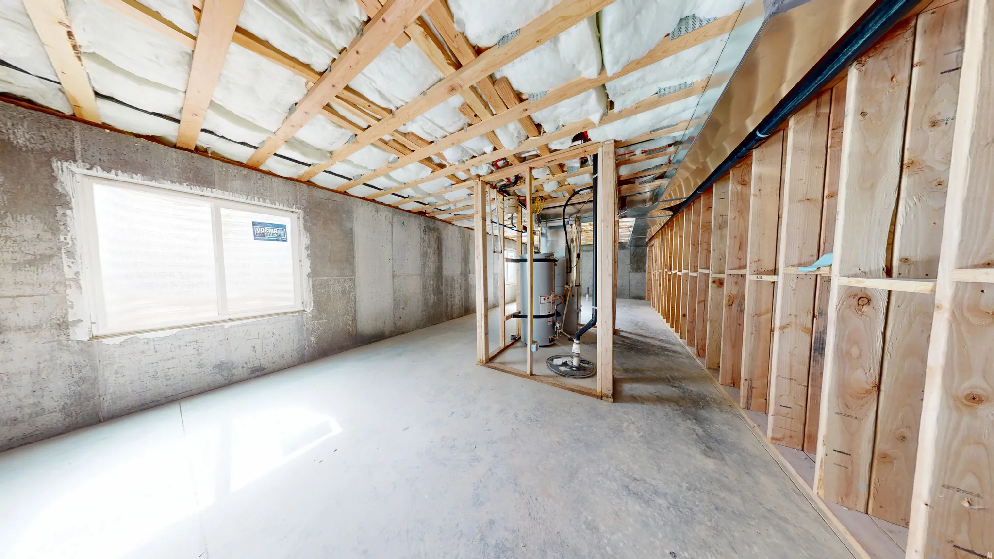 Below grade area with strapped water heater