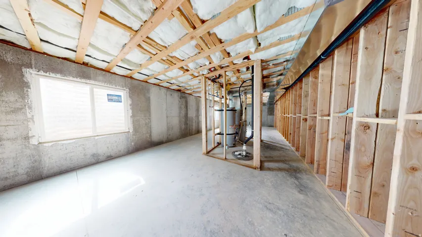 Below grade area with strapped water heater