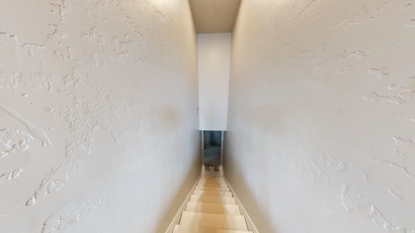 Stairs with a textured wall