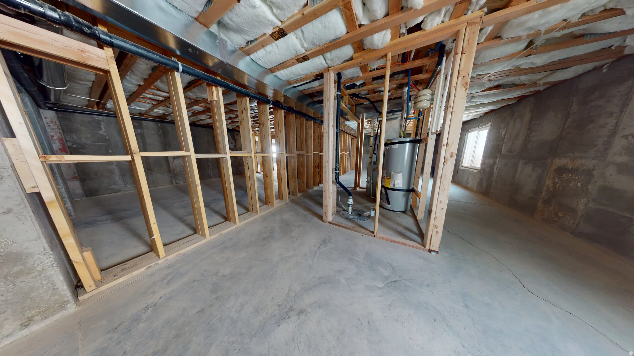 Below grade area with strapped water heater