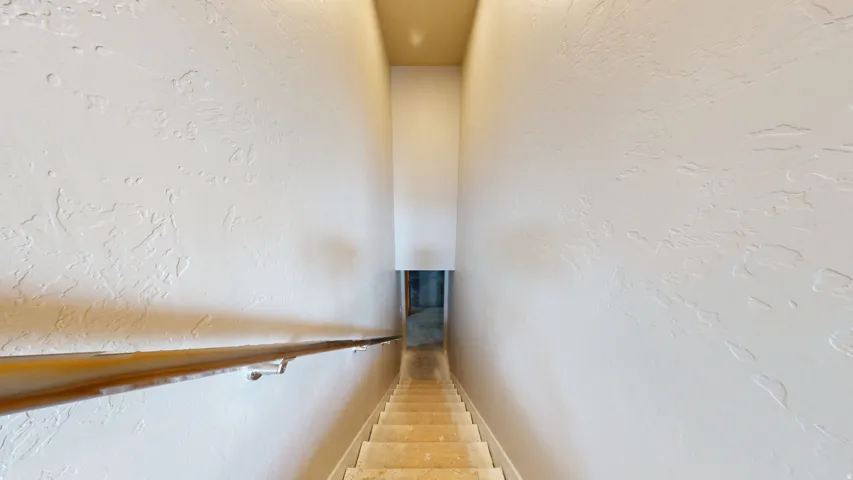 Stairway with a textured wall