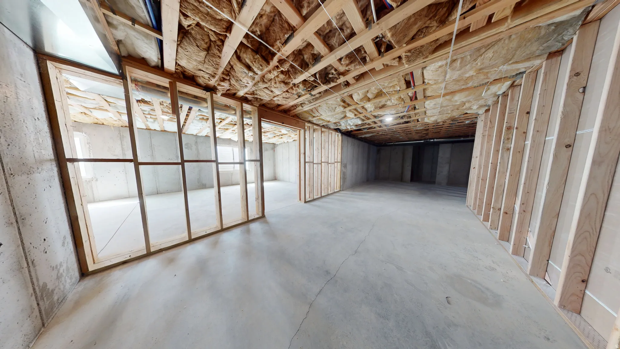 View of unfinished basement