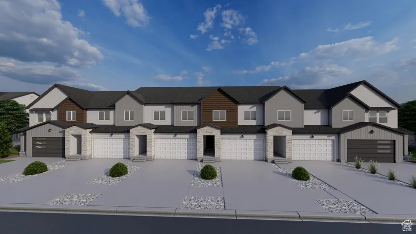 Multi unit property featuring a garage