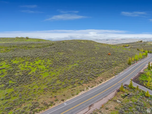 Drone / aerial view of a mountain backdrop