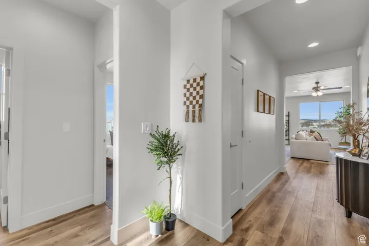 Hall featuring light hardwood / wood-style floors