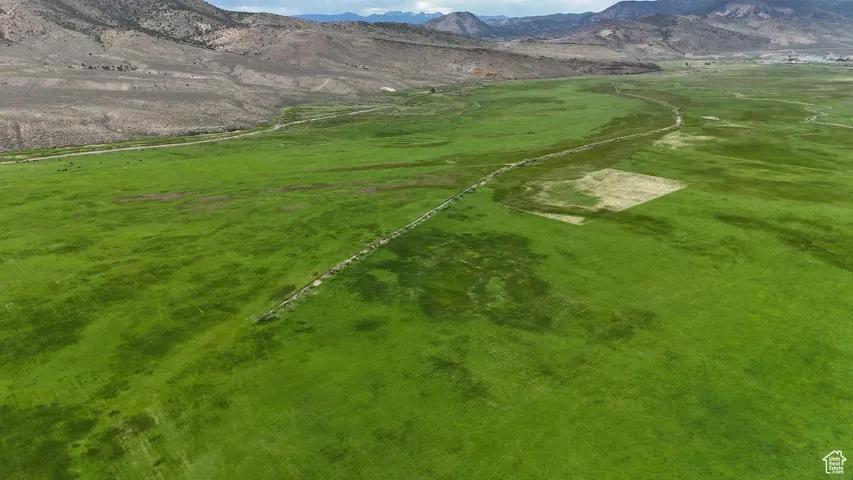 Drone / aerial view of a mountain backdrop