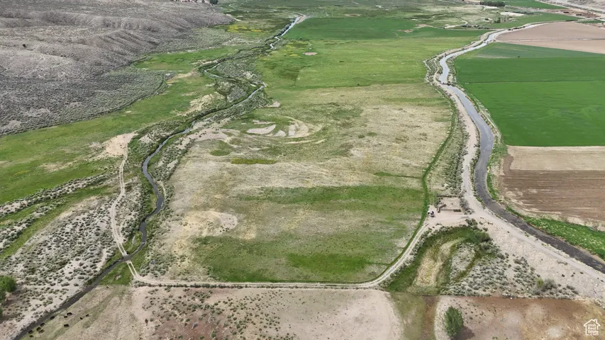 Aerial view of property's location with rural landscape