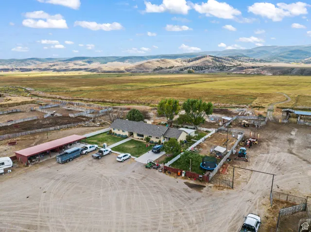Bird's eye view with a mountain view and a rural view