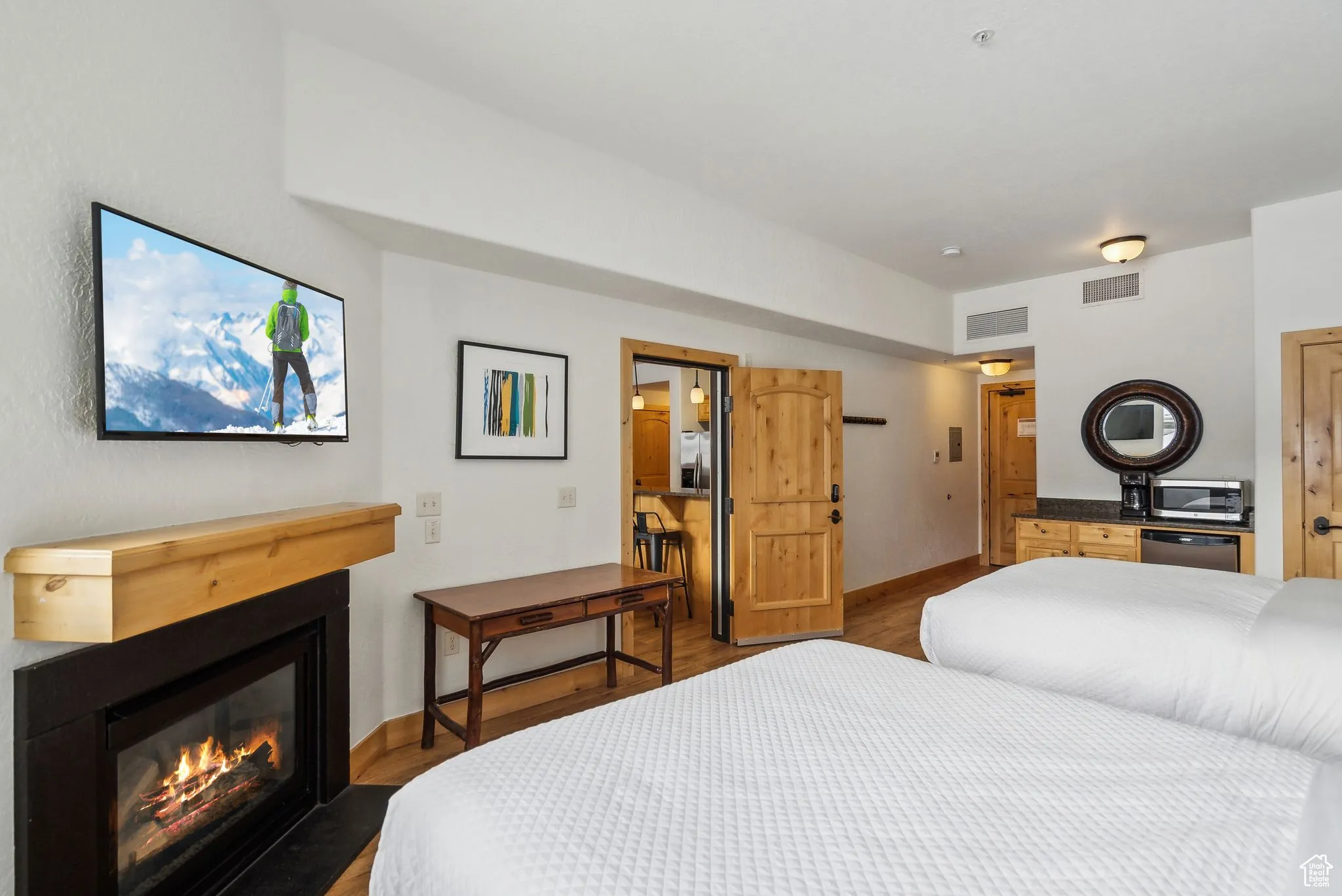Bedroom featuring hardwood / wood-style flooring
