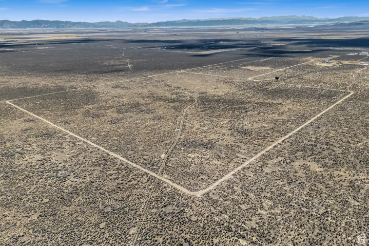 Aerial view featuring a mountain view
