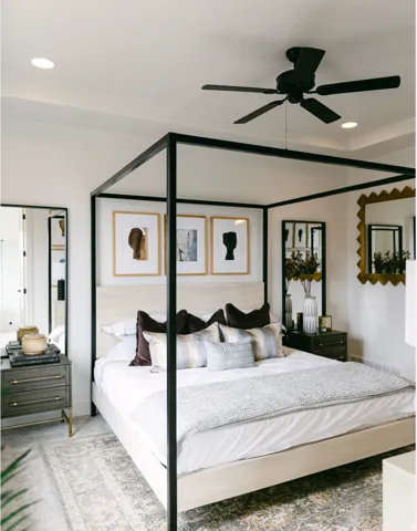 Bedroom featuring recessed lighting and ceiling fan