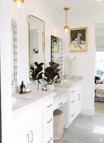 Bathroom featuring vanity