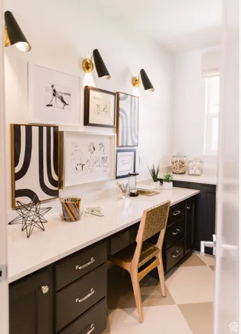 Office space with built in desk