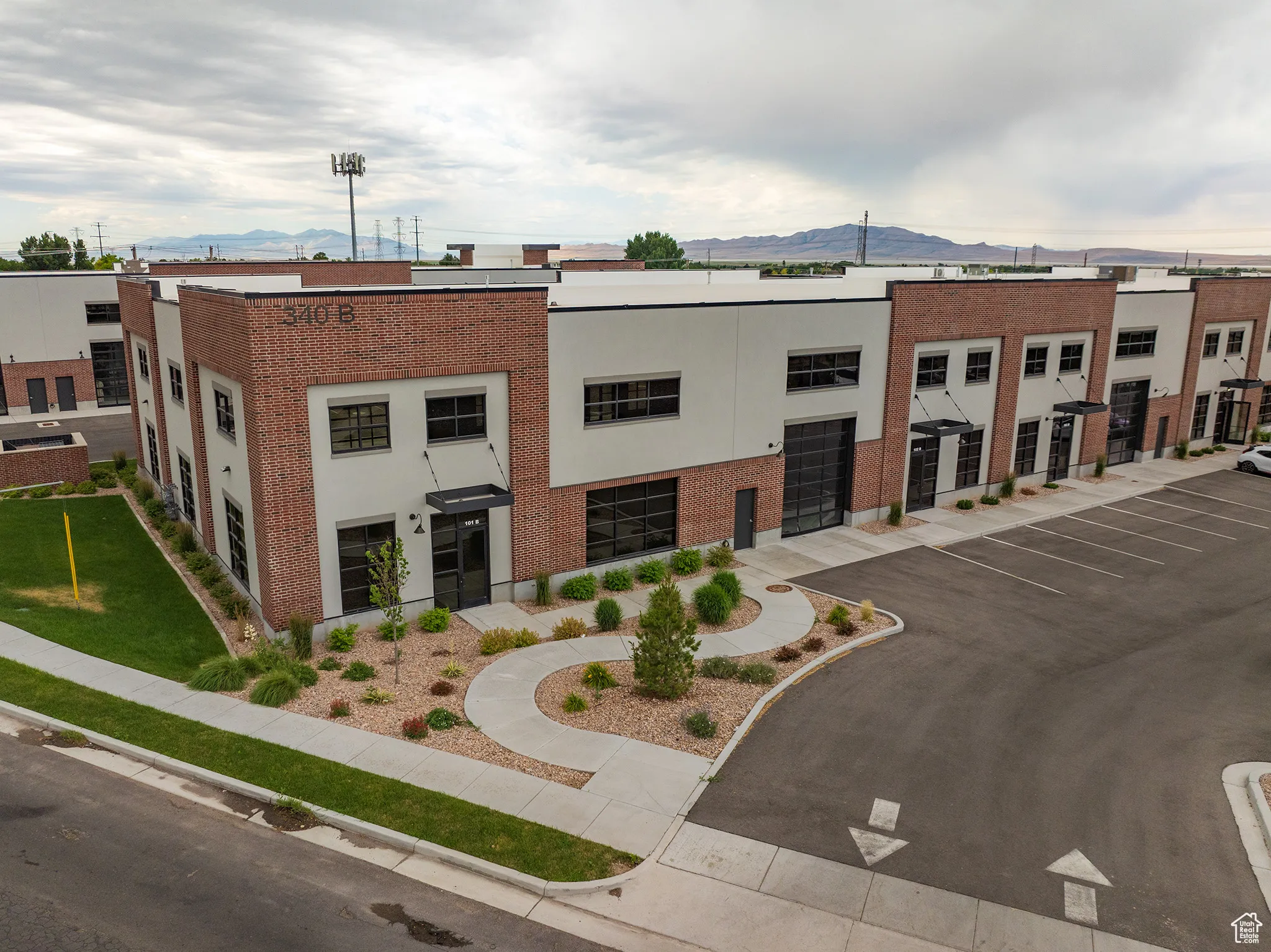 View of building exterior featuring a mountain view