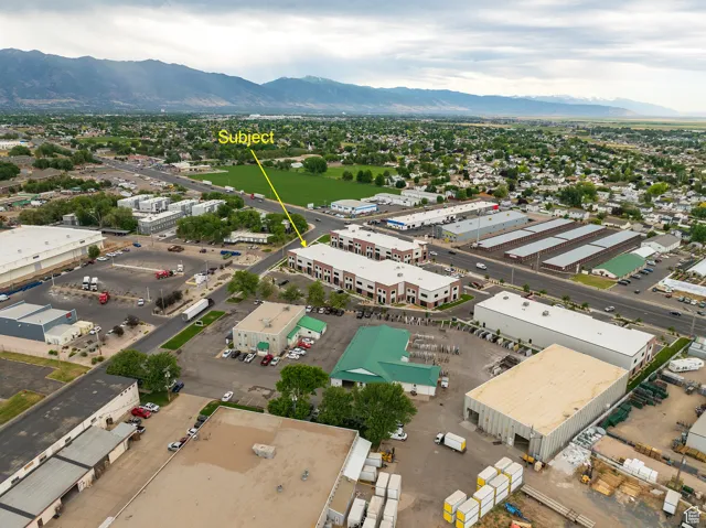 Drone / aerial view with a mountain view