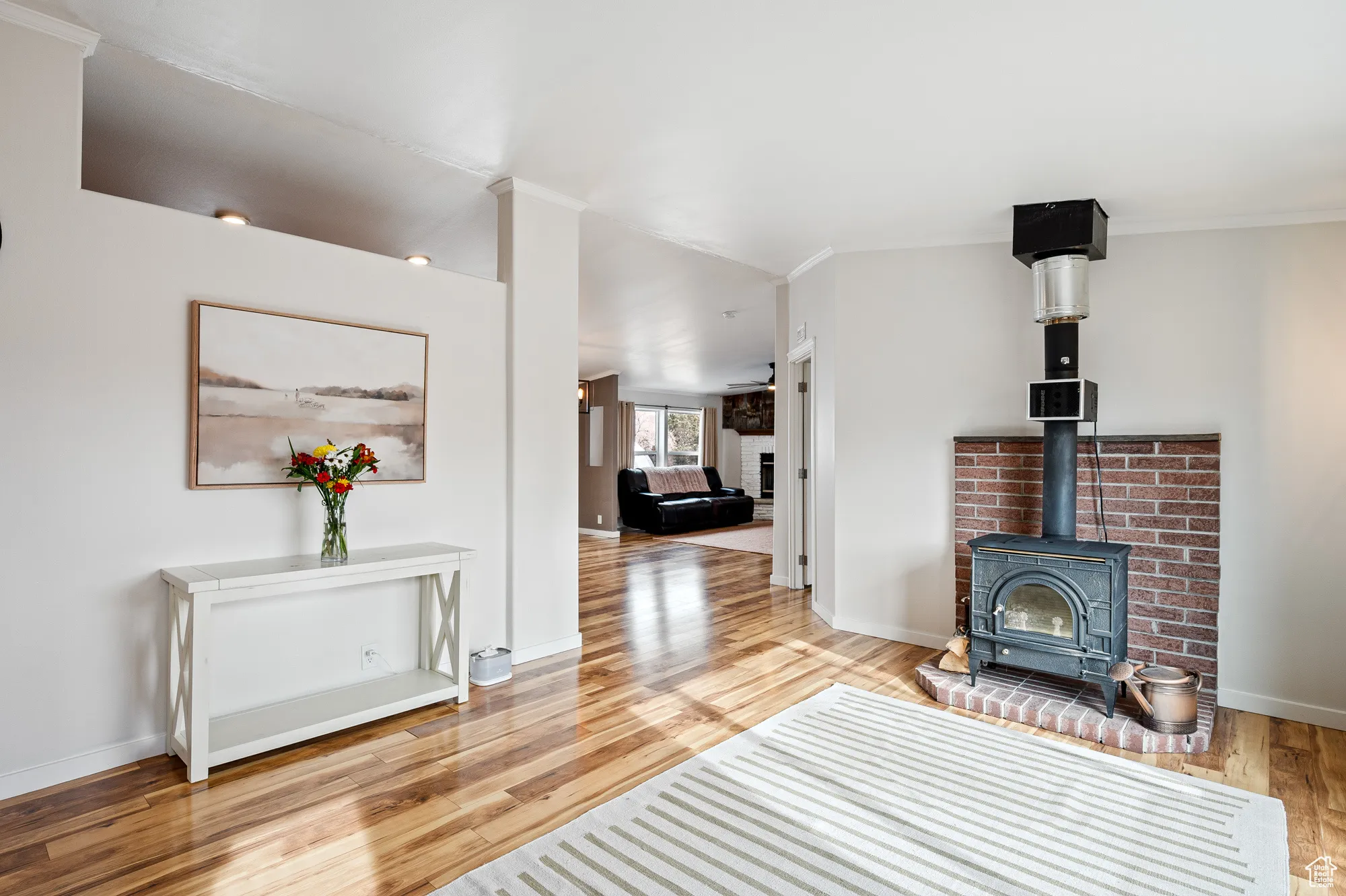 Entry room with wood burning stove