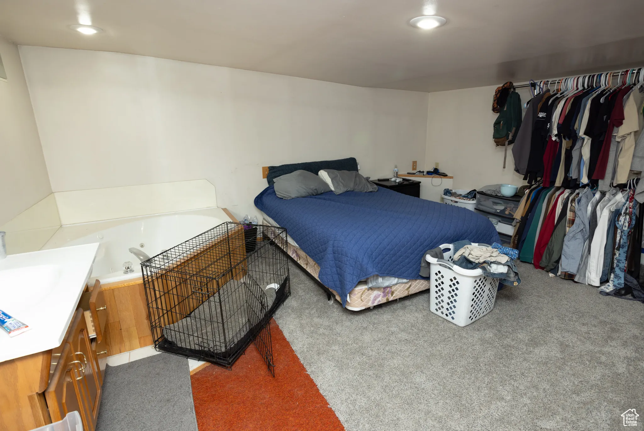 Bedroom with carpet floors