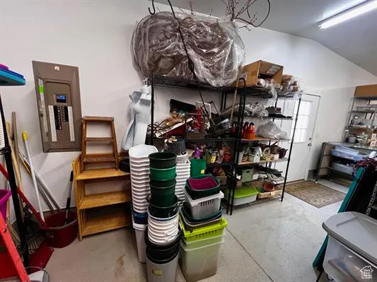 Storage area with electric panel