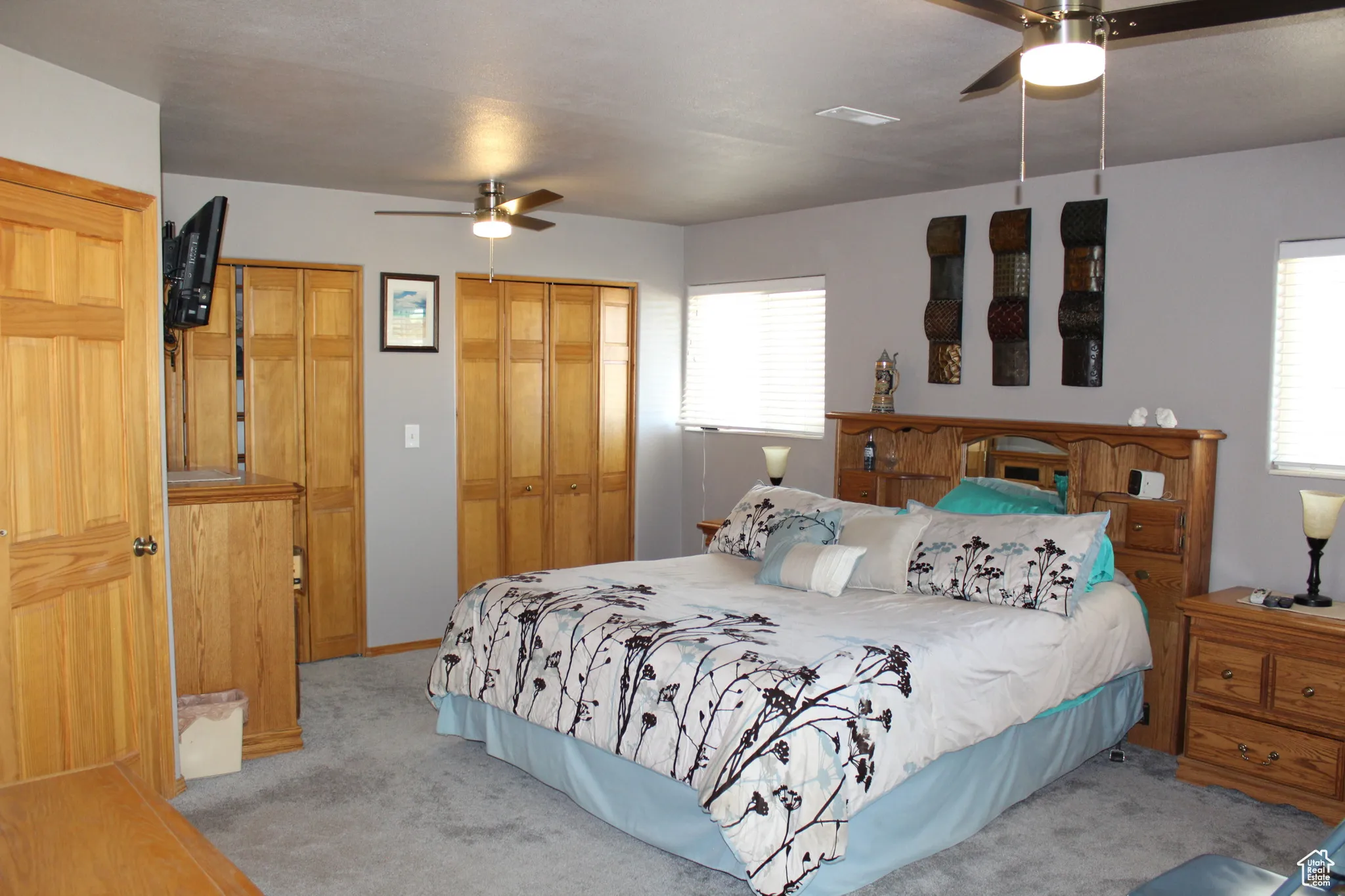 Master Bedroom with 2 walk in closets and 2 more closets.