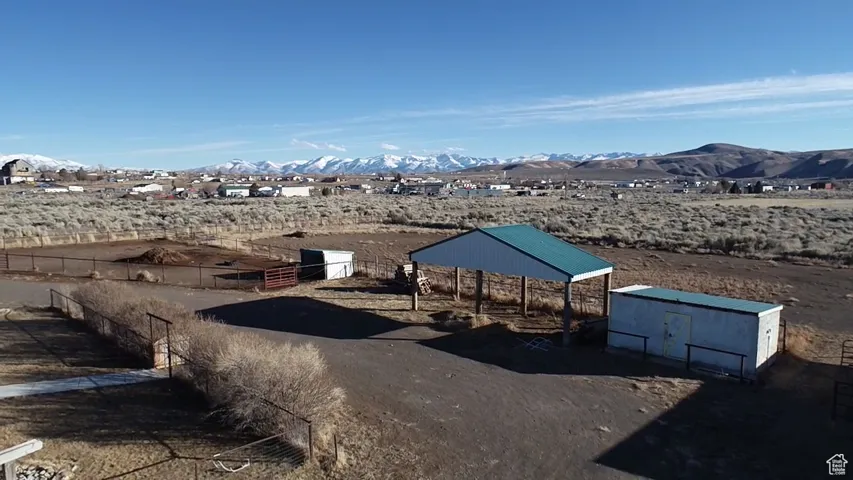 Exterior space featuring a mountain view
