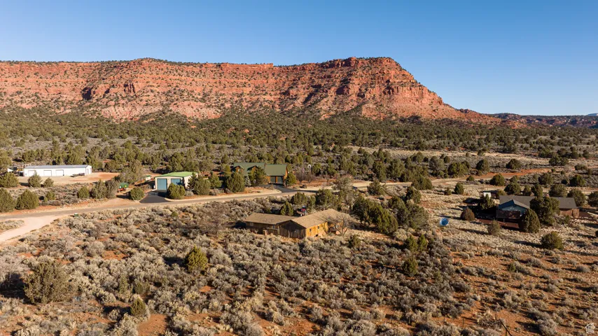 View of Red Rock Mountain backdrop and home