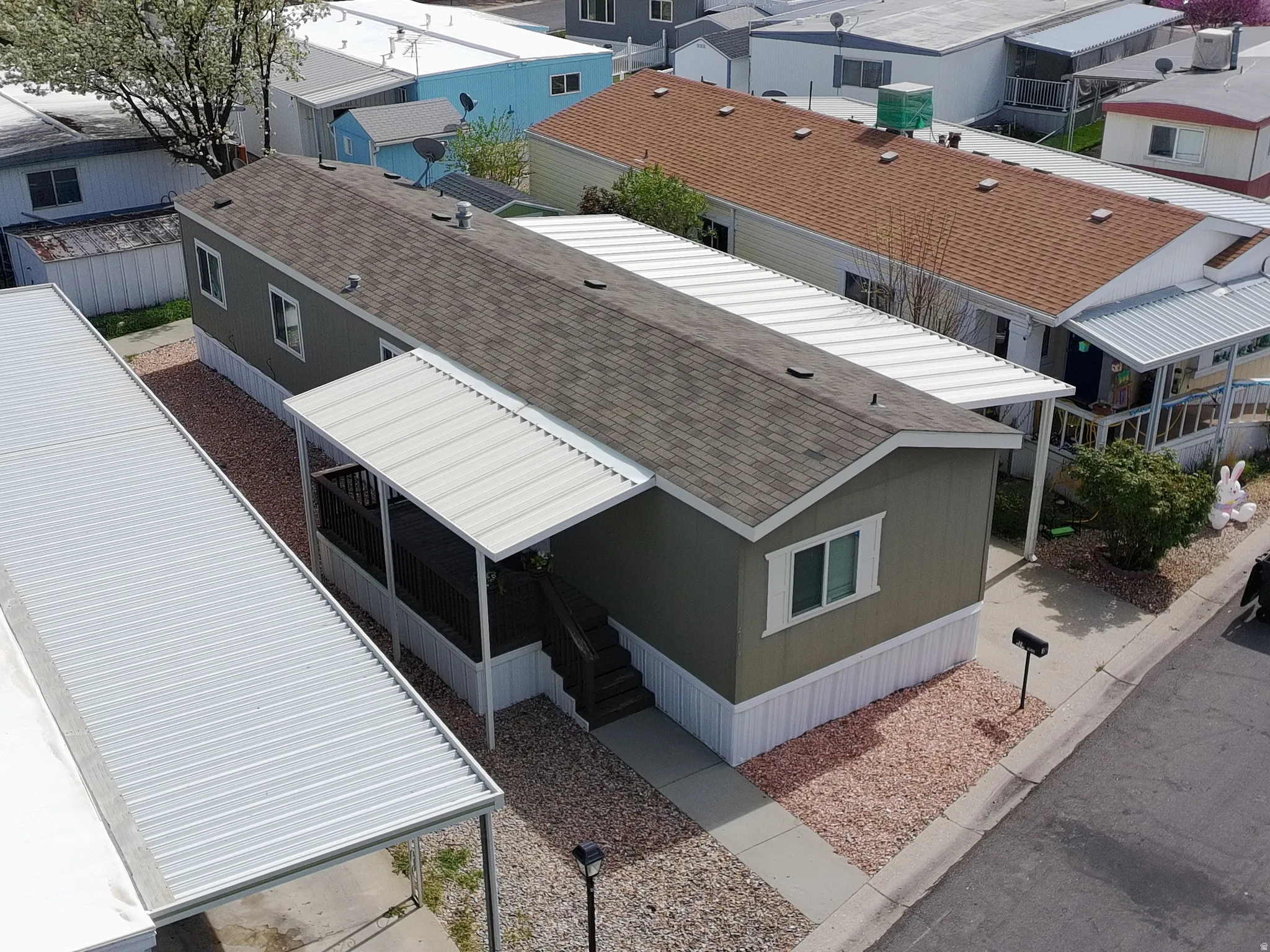 Aerial view of residential area