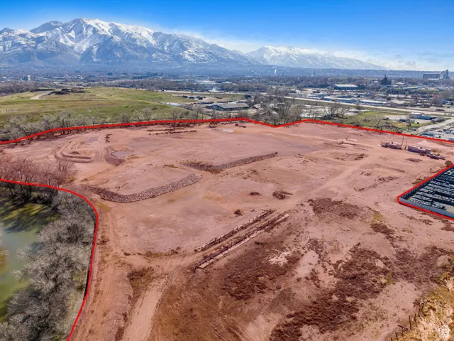 Drone / aerial view with a mountain view