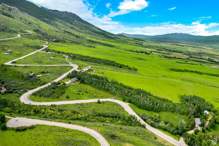 Aerial view featuring a mountain view