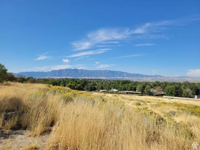 View of mountain background featuring rural landscape