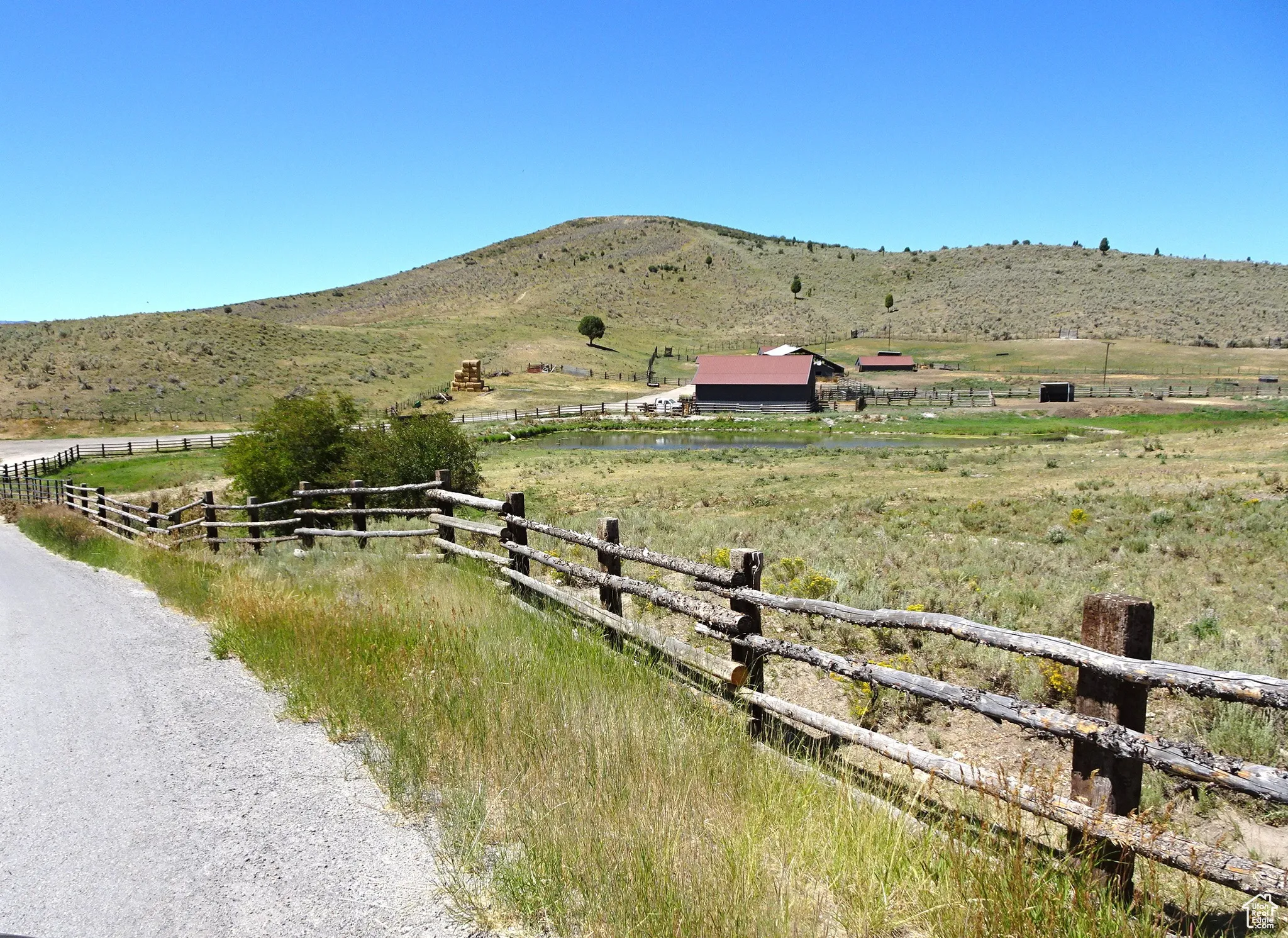 View of mountain background featuring rural landscape and agricultural land