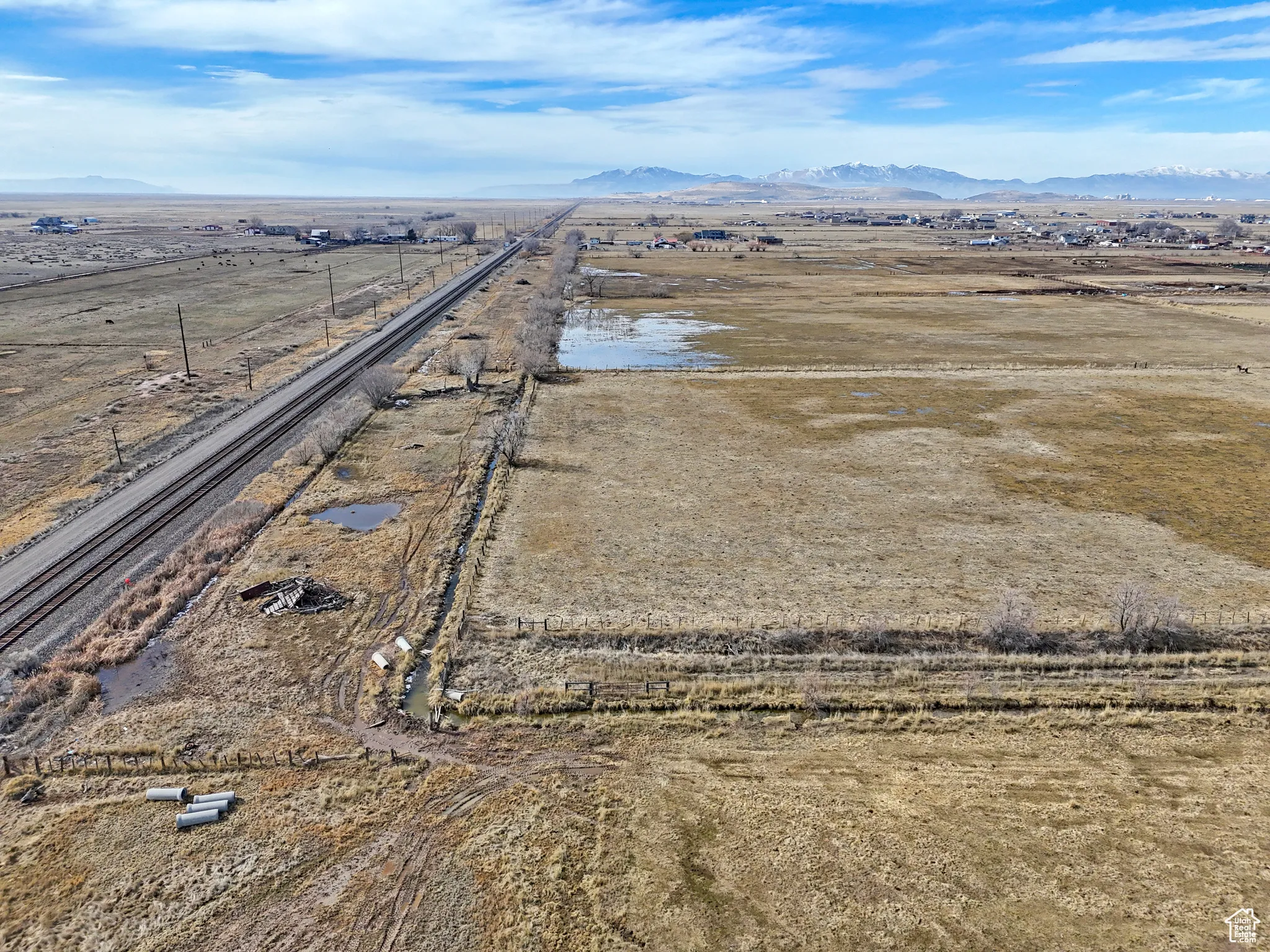 Birds eye view of property featuring a rural view and a mountain view