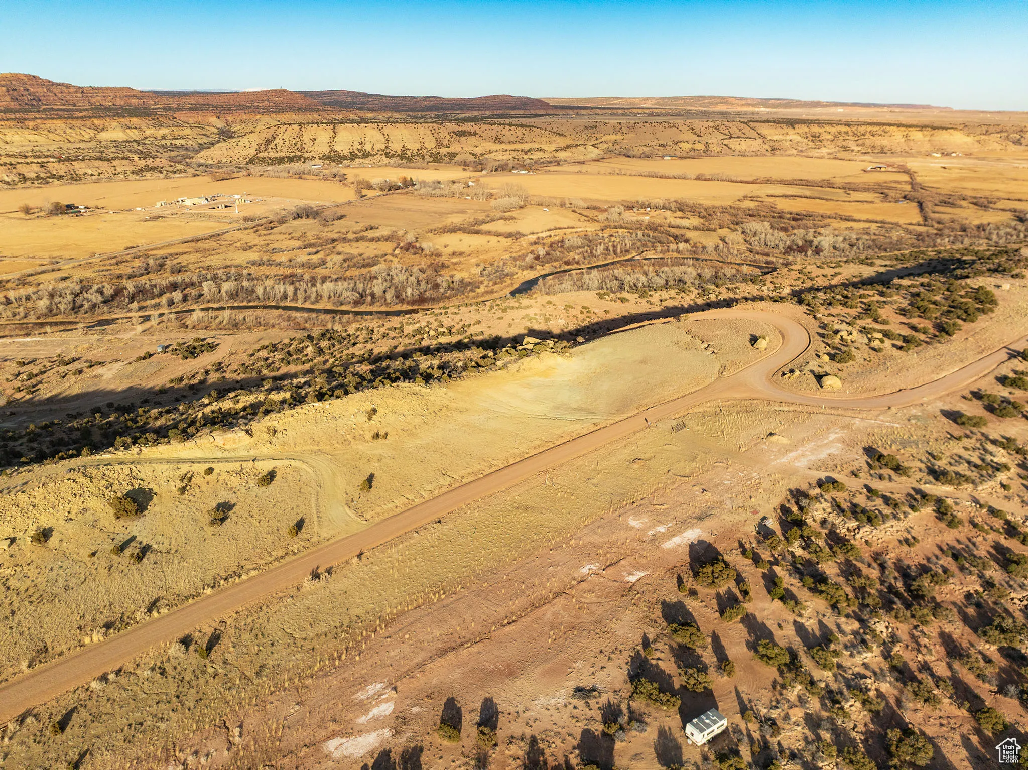 Aerial view with a rural view, a mountain view, and a desert view