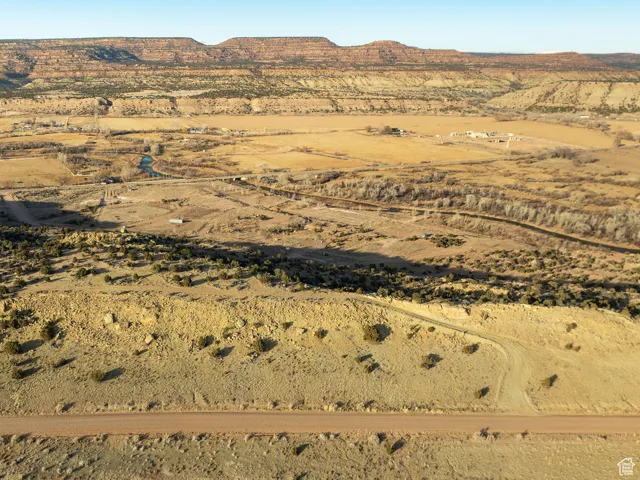 Drone / aerial view with a mountain view