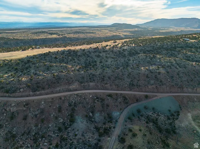 Drone / aerial view with a mountain view