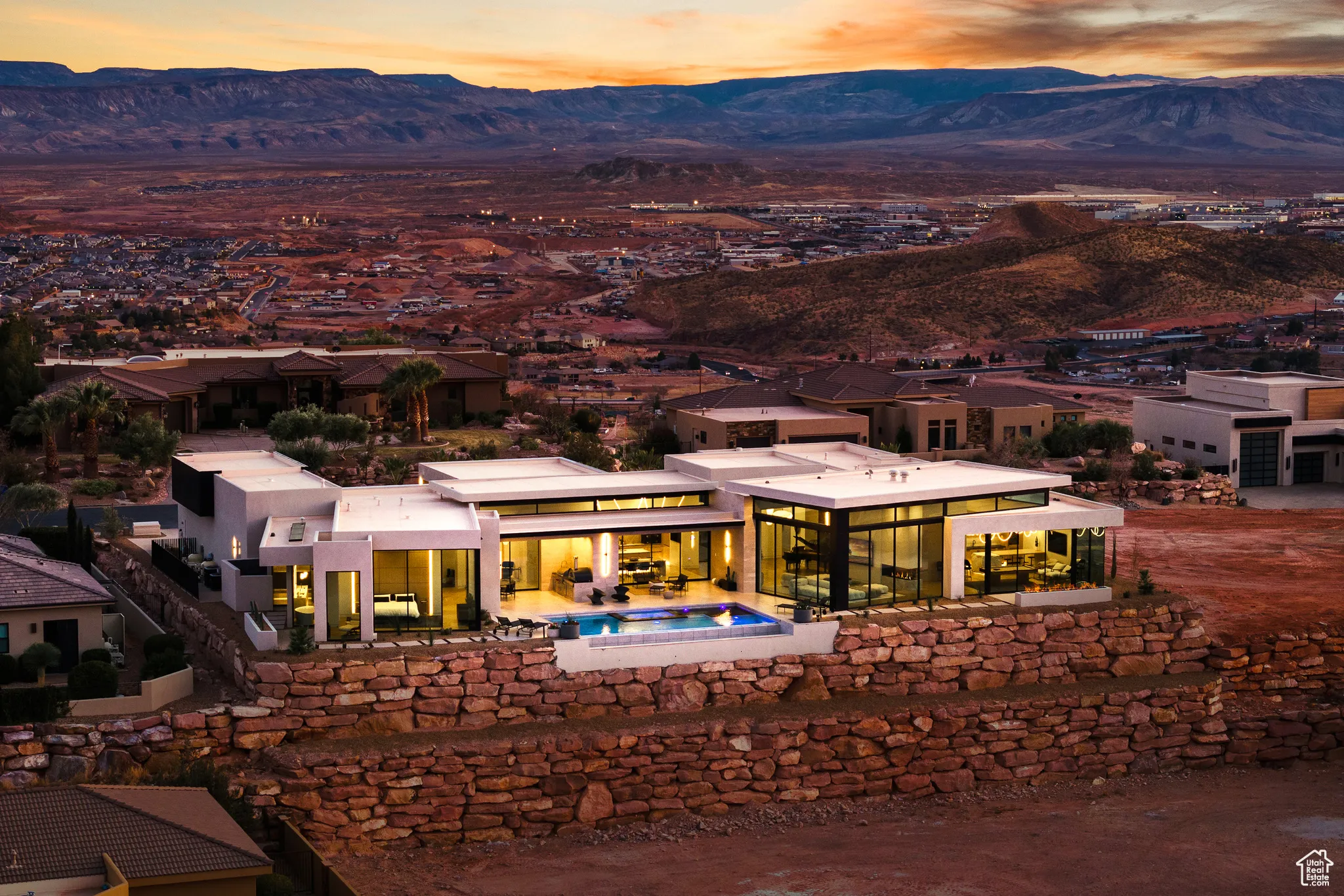 Exterior space featuring a mountain view