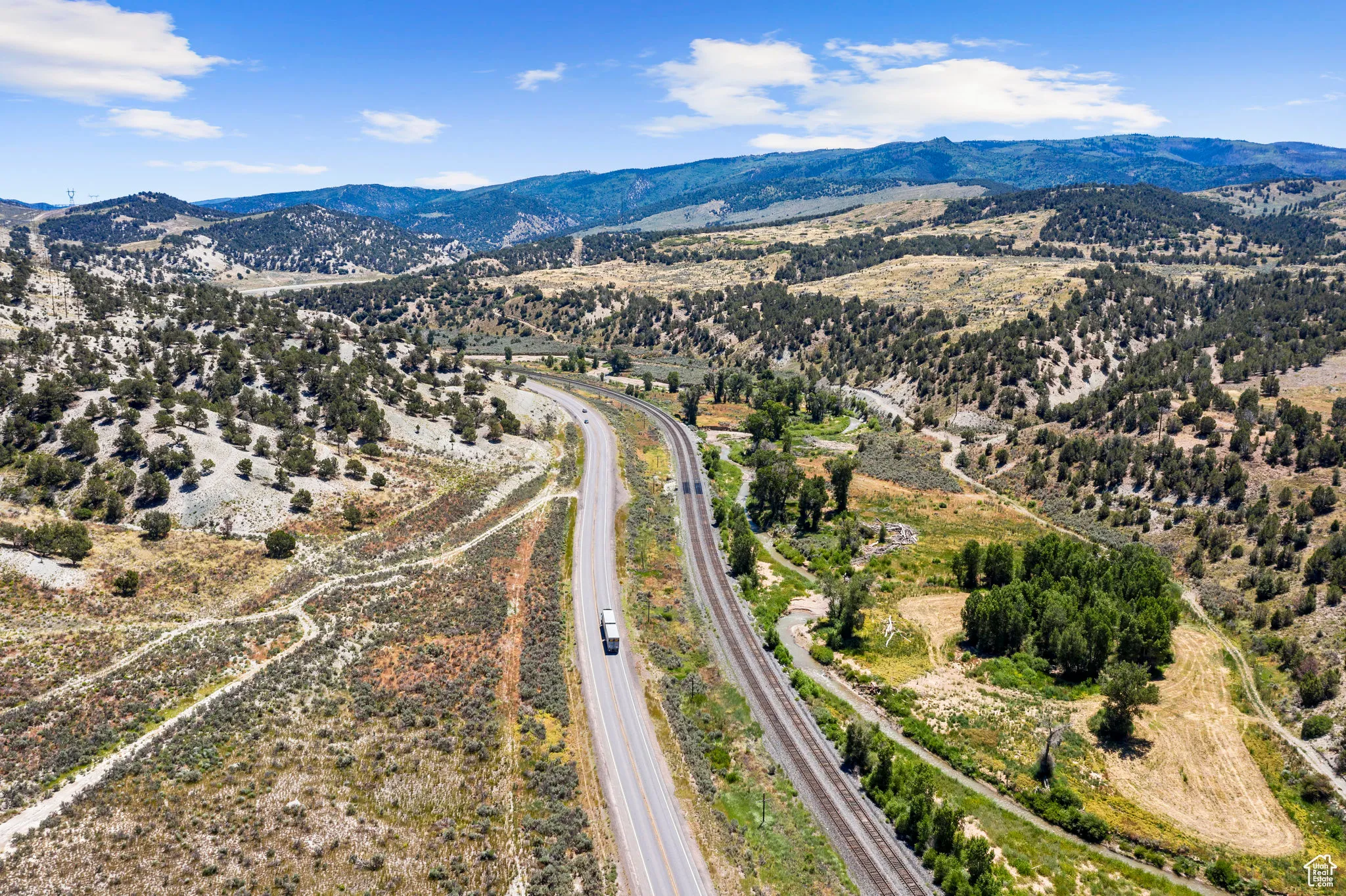 Bird's eye view featuring a mountain view