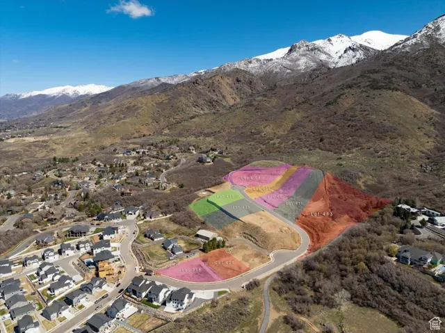 Birds eye view of property featuring a mountain view