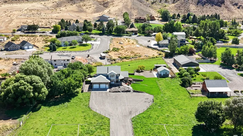 Aerial view of residential area