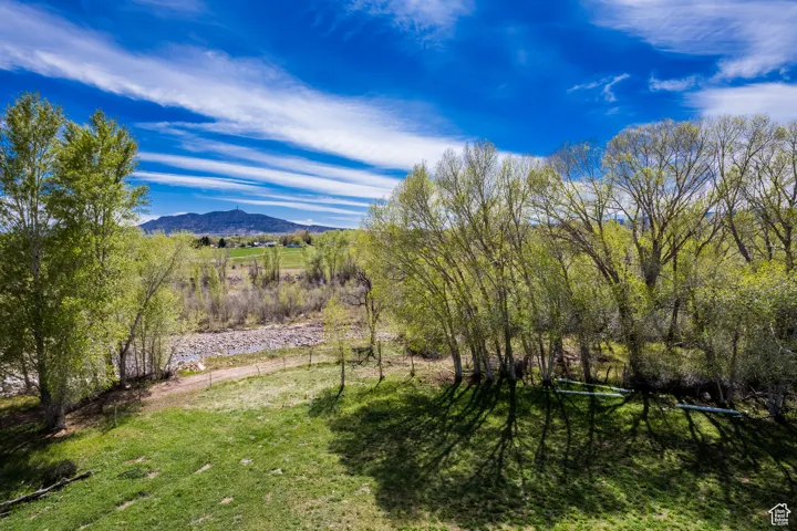 View of yard featuring a mountain view