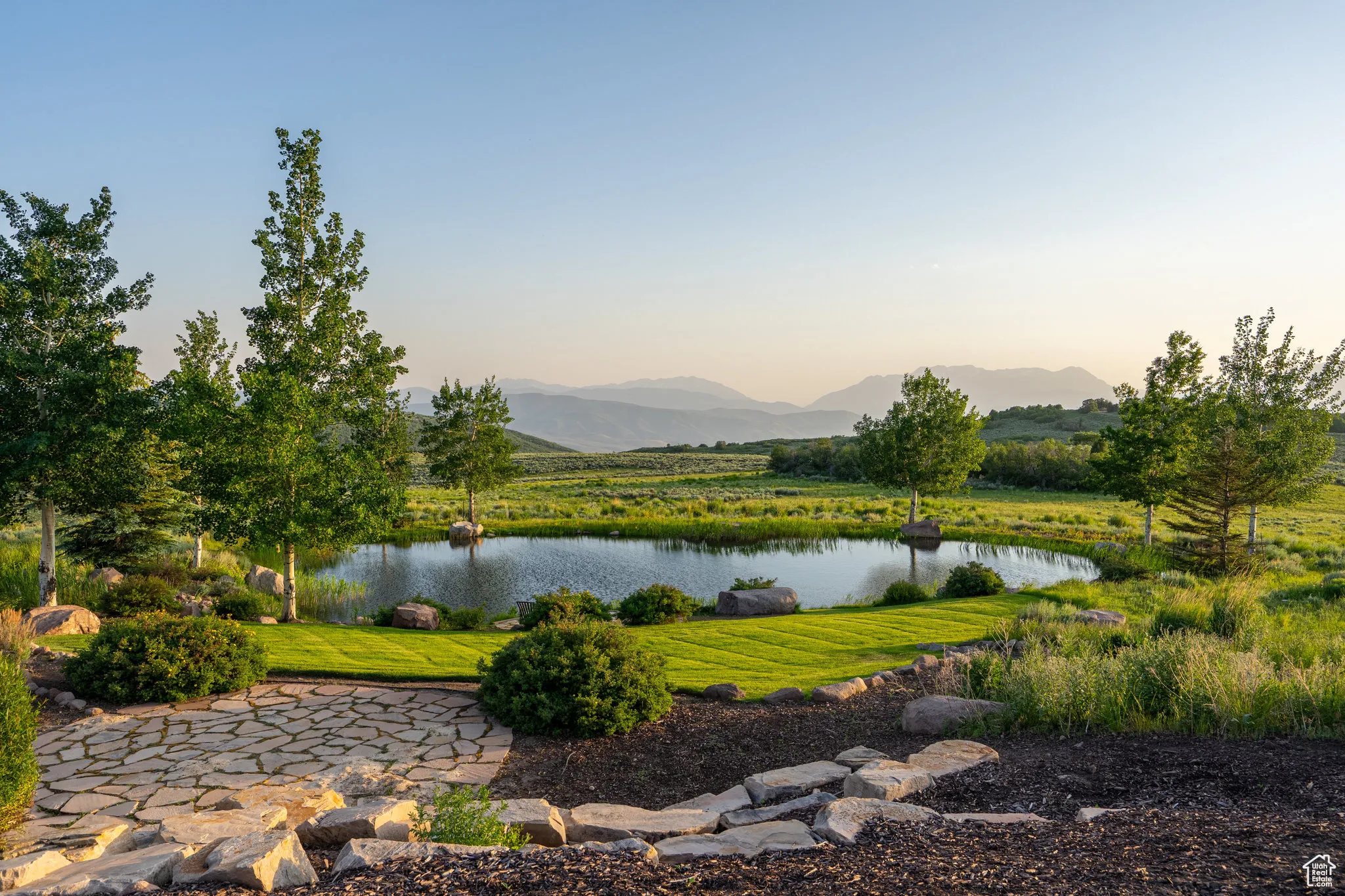 Water view with mountains
