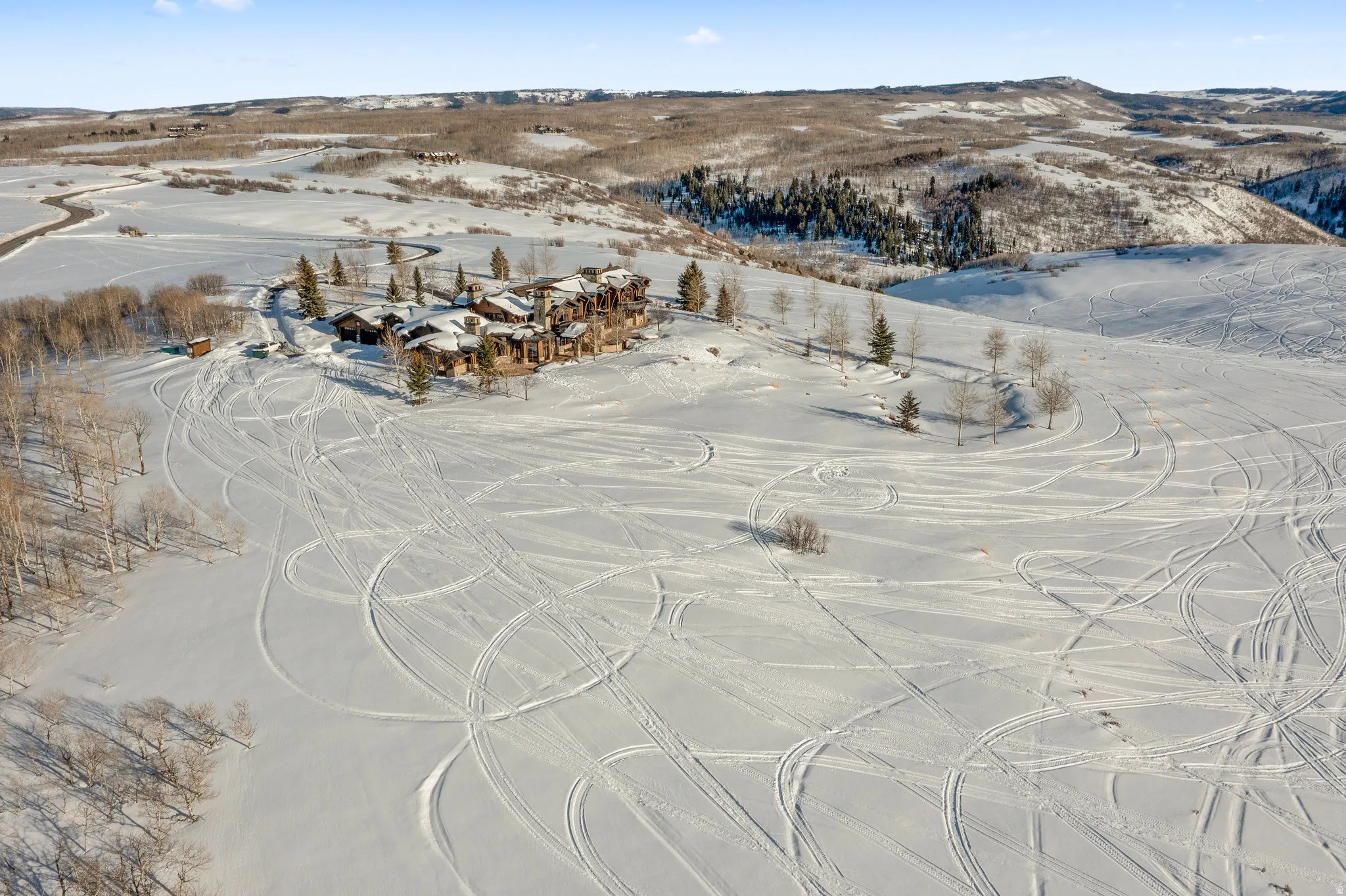 View of snowy aerial view