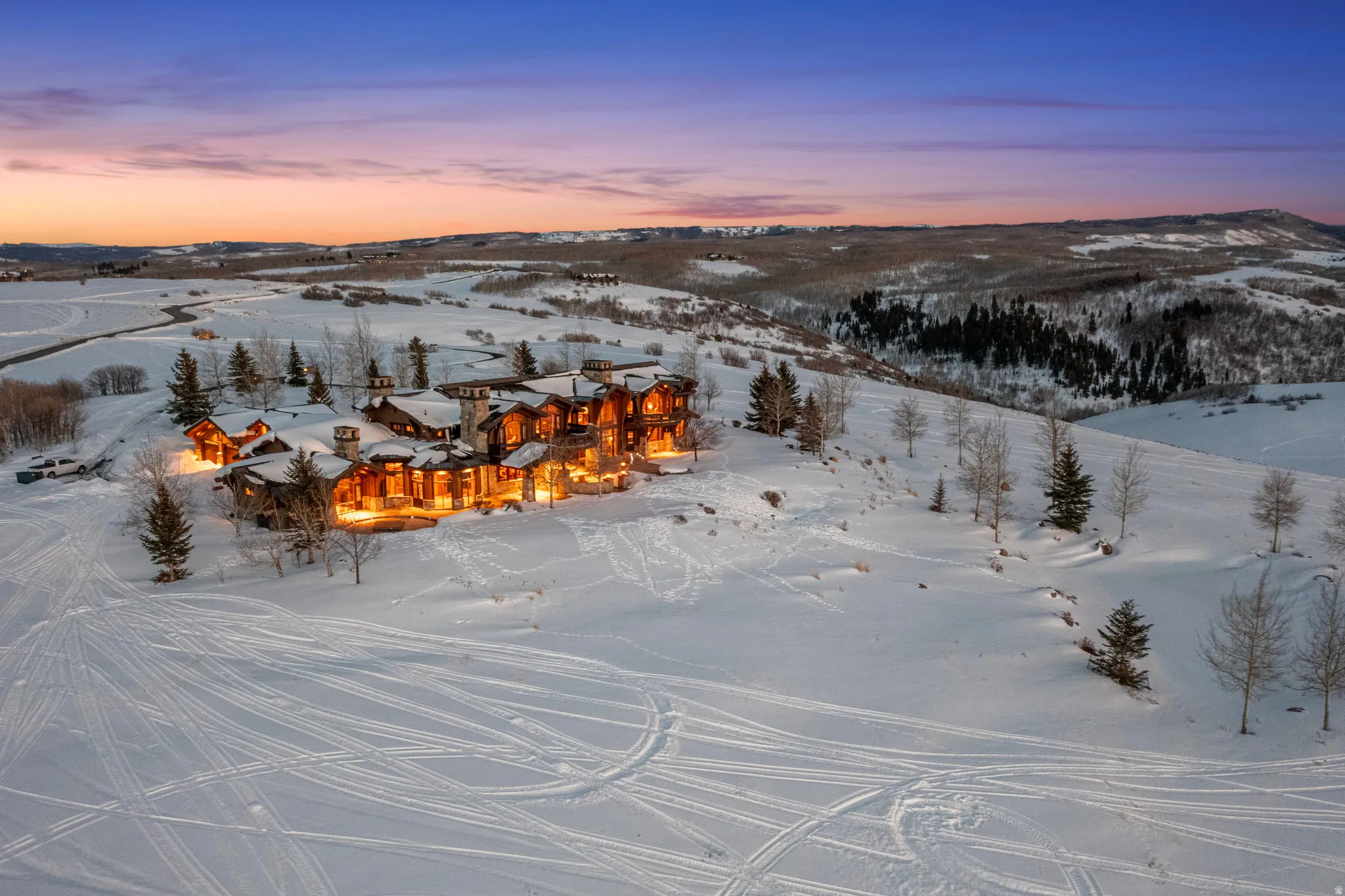 View of snowy aerial view