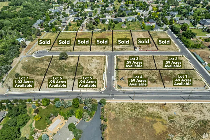 Aerial overview of property's location with property boundaries highlighted