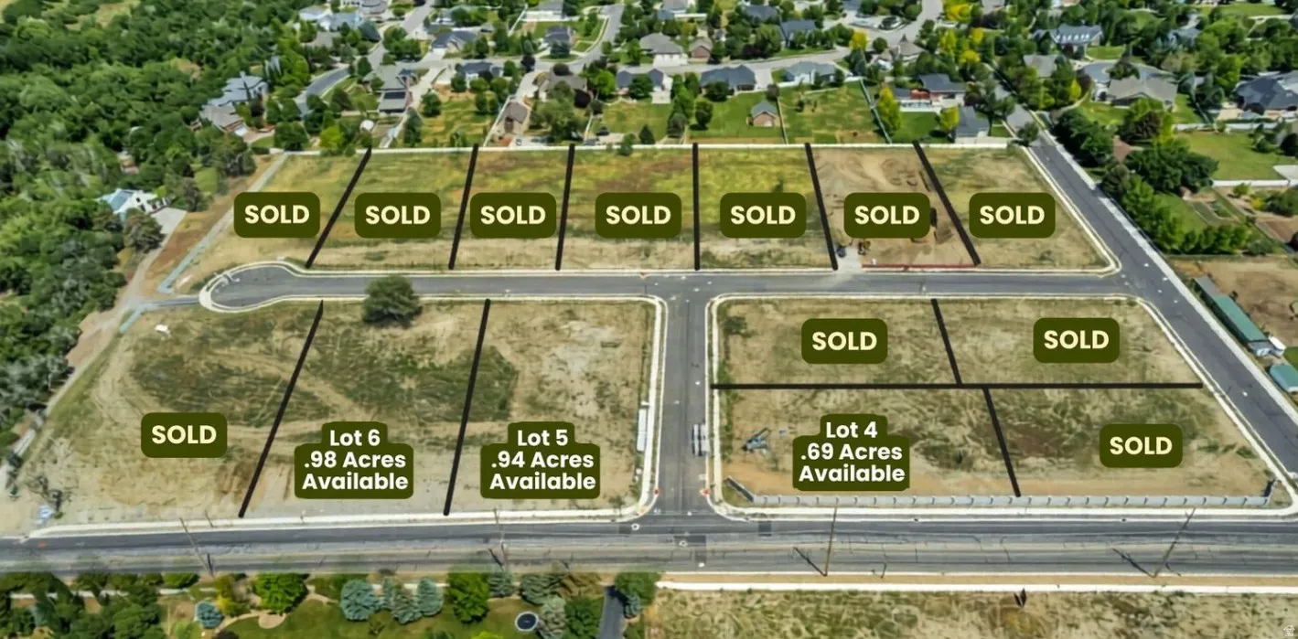 Real Estate Development Map. Displaying lot availability and acreage within the property