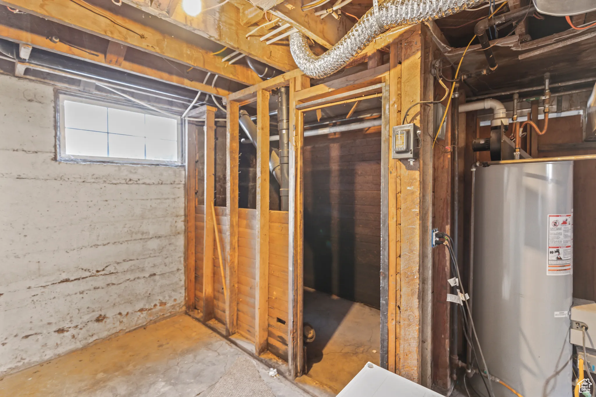 Below grade area with gas water heater