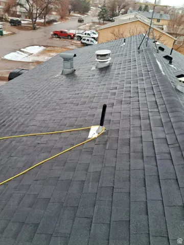 Details featuring a shingled roof